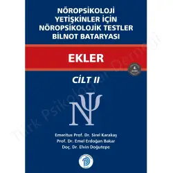 Nöropsikoloji Yetişkinler İçin Nöropsikolojik Testler Bilnot Bataryası Ekler Cilt - 2 resim1