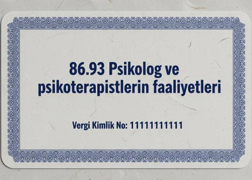 29 Mart Yönetmeliği Psikologların Mesleki Faaliyetleri ve NACE Kodu
