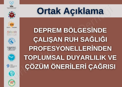 DEPREM BÖLGESI Ortak Açıklamamız